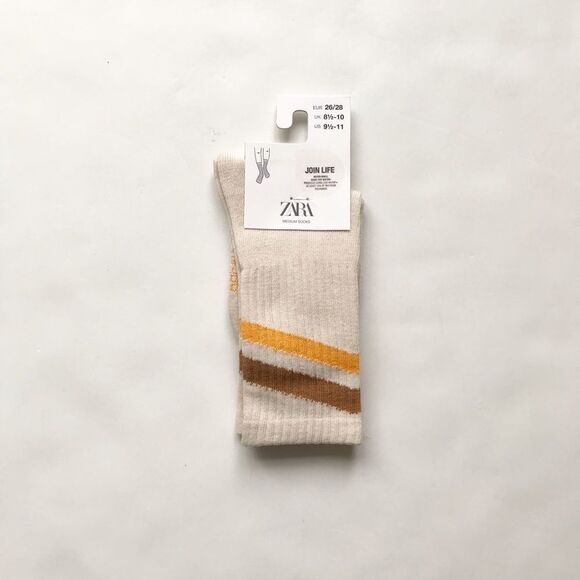 Zara NWT neutral stripe socks 12-24 months/2-3T/4-5T - Picture 4 of 8